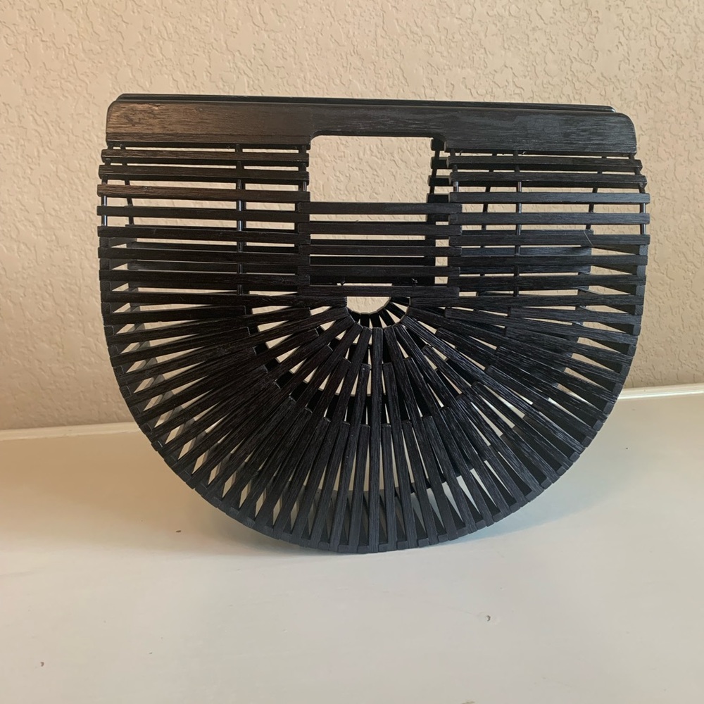 Black Half Moon Bamboo Bag